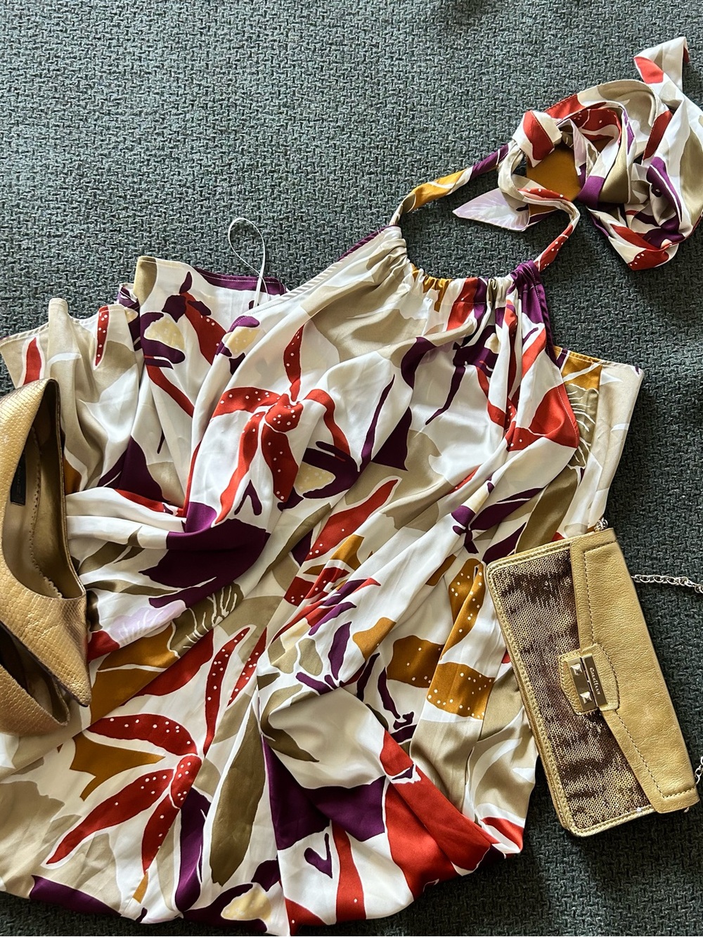 NWT Banana Republic Floral Halter Trapeze Maxi Dress Sz 14 Resort Vacation